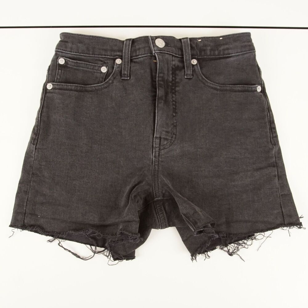 Madewell High Rise Denim Lunar Wash Black Shorts Womens Sz 24